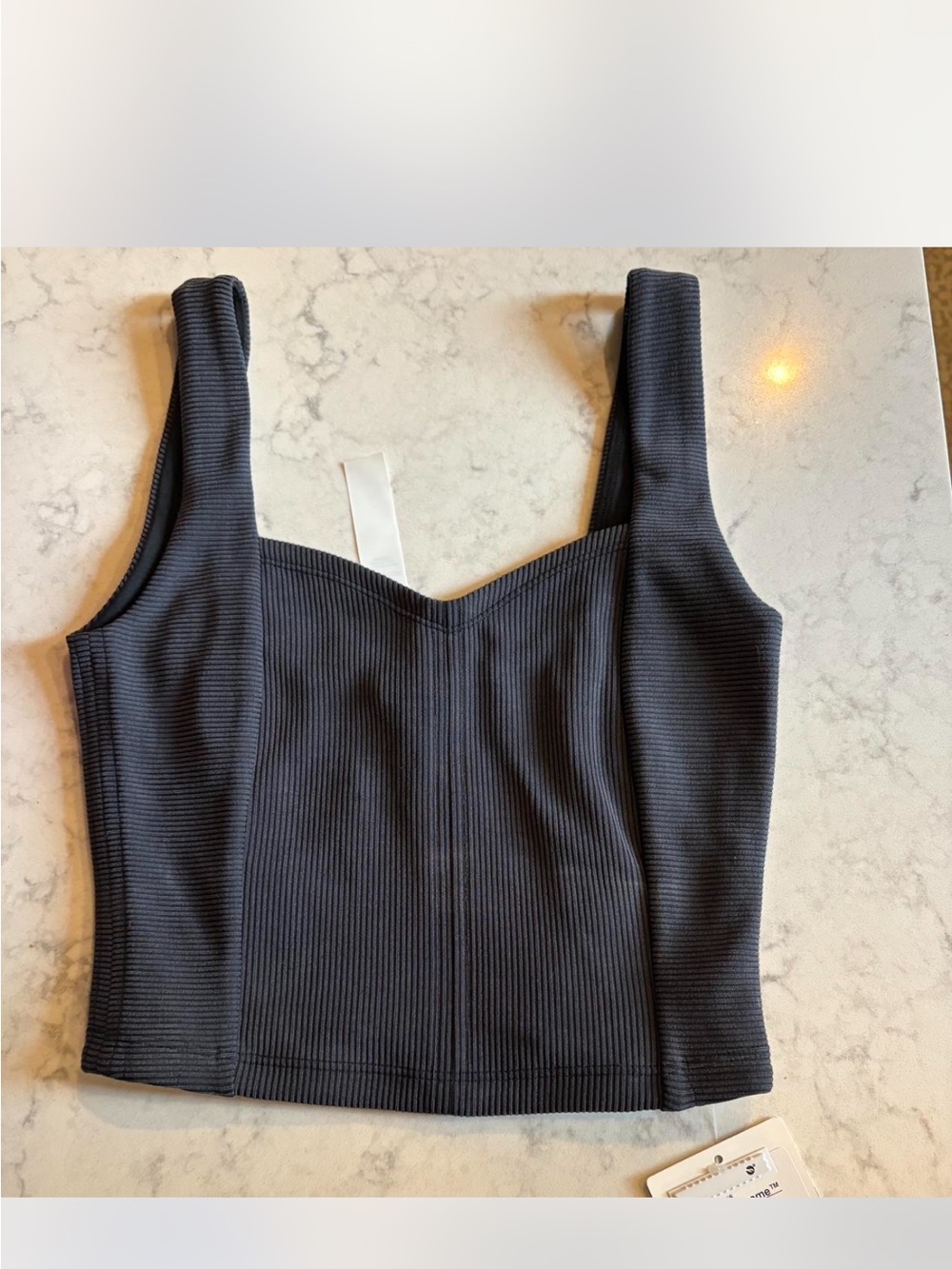 lululemon athletica Ribbed Square-Neck Crop Top - Black